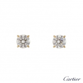 Cartier Yellow Gold 1895 Diamond Earrings XXX 1.06ct N8023400